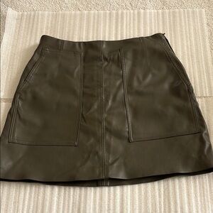 (5/$30 deal) 
Dark Olive Green Pleather Skirt